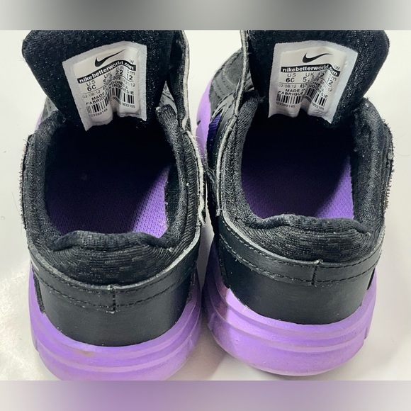 Nike Kids Velcro Black and Purple Shoes Baby Toddler Sneakers Size 6C - Picture 10 of 15